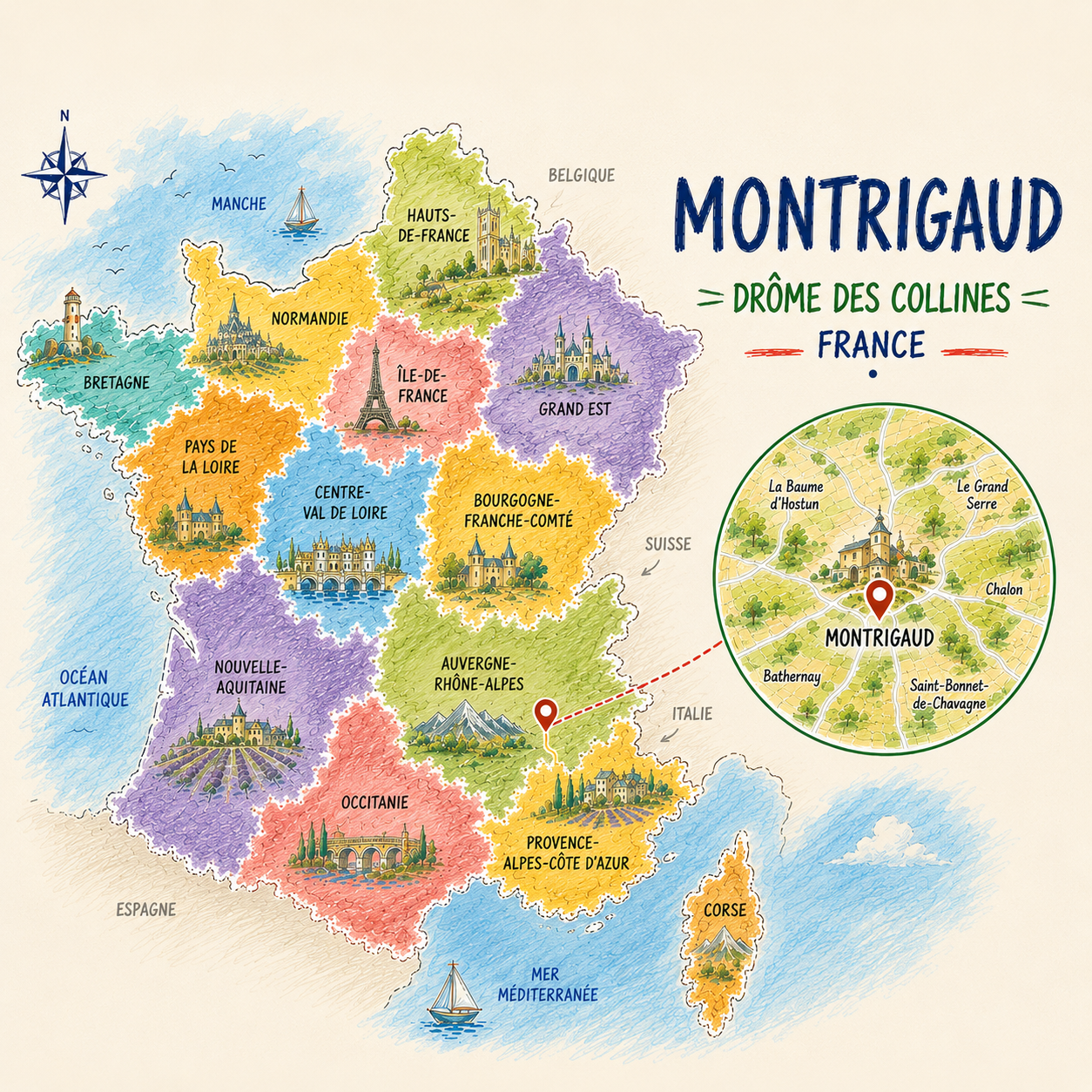 Montrigaud. Sous les tilleuls
